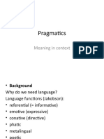 Pragmatics: Meaning in Context