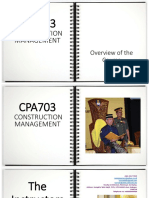 CPA703 Construction Management Overview