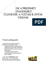 Definitions and The Subject of Pedagogy (In Slovak Language)