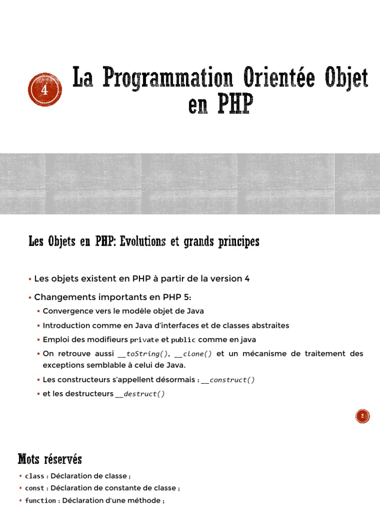 PHP Poo | PDF | Classe (informatique) | Java (Langage de programmation)