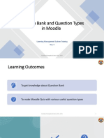 Moodle Question Bank and Question Types Training