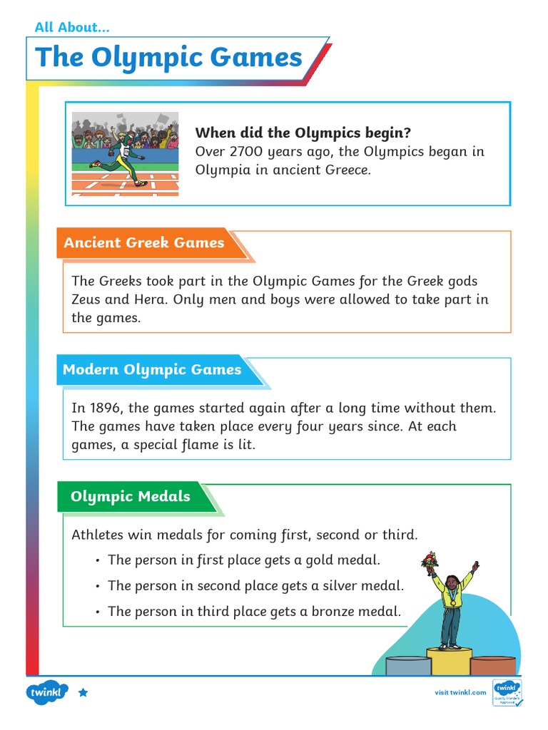 Olympic Games Reading Comprehension PDF