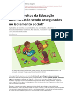 Os seis direitos da Educação Infantil durante o isolamento