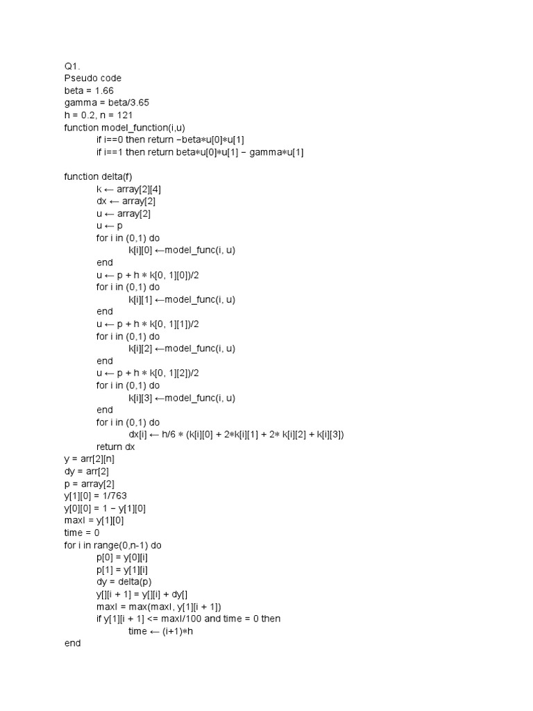 SIR Model Pseudo Code Implementation | PDF | Computers