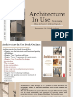 Architecture in Use Summary of JM Van Der Voordt