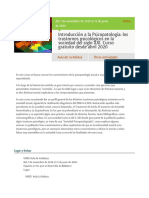 Introducción A La Psicopatología: Los Trastornos Psicológicos en La Sociedad Del Siglo XXI. Curso Gratuito Desde Abril 2020