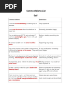 Common Idioms List