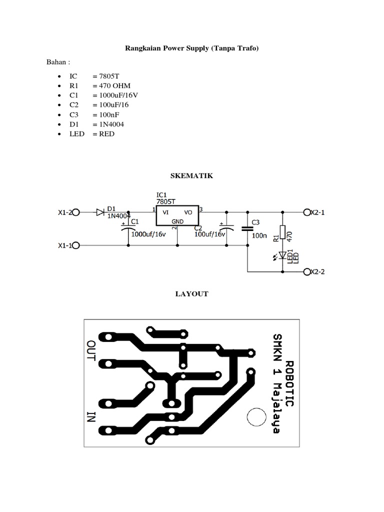 Rangkaian Power Supply Dengan Potensiometer 1 PDF