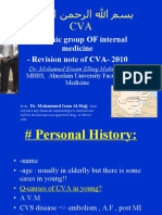 Academic Group OF Internal Medicine - Revision Note of CVA-2010