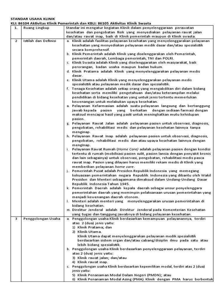 PMK 14 2021 Stndar Klinik | PDF