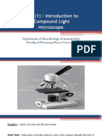 Lab (1) : Introduction To Compound Light Microscope.: Department of Microbiology & Immunology