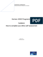 Horizon 2020 Programme Guidance How To Complete Your Ethics Self-Assessment