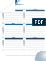 Weekly Schedule Template with Names and Numbers