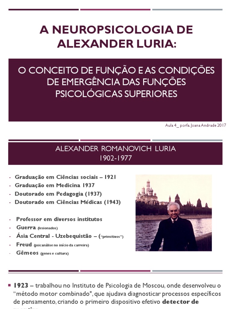 Neuropsicologia de Luria e Funções Superiores | PDF | Neurociência ...