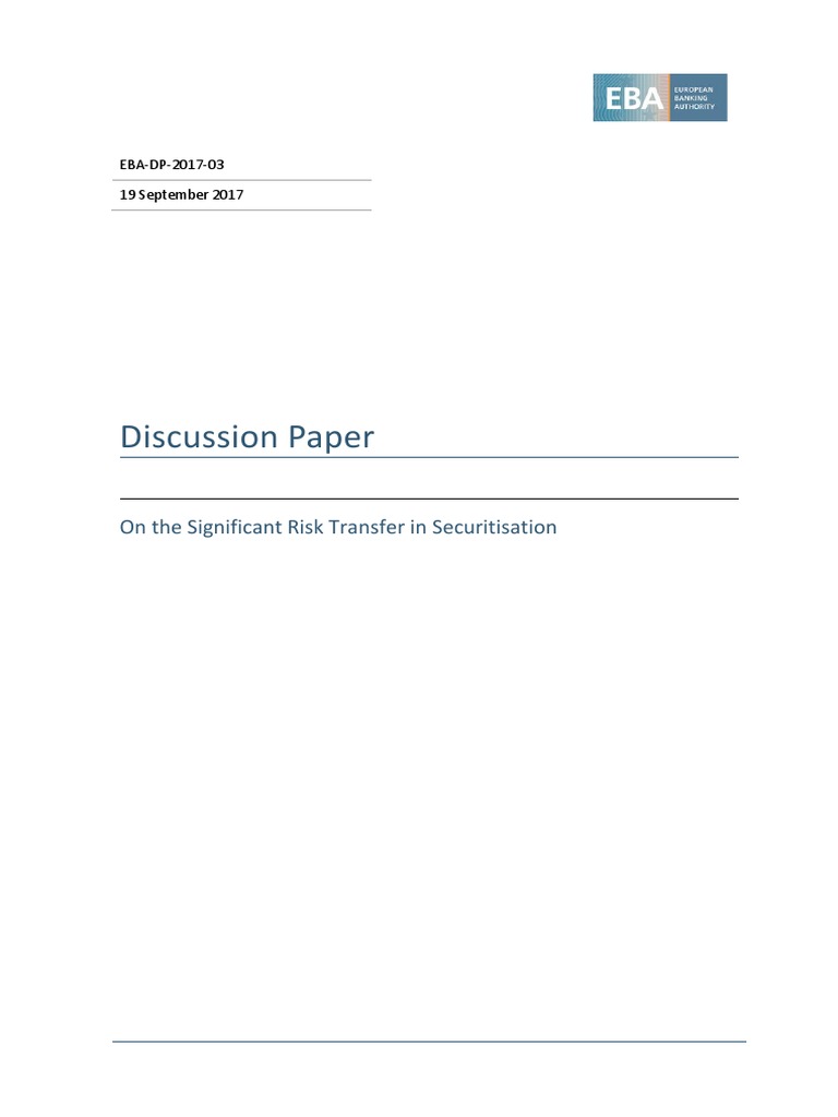 Significant Risk Transfer in Securitisation | PDF | Securitization | Risk