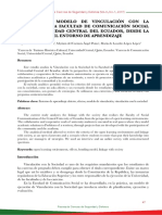 Efectos del modelo de vinculación con la sociedad de la facultad de comunicación social de lUCE no