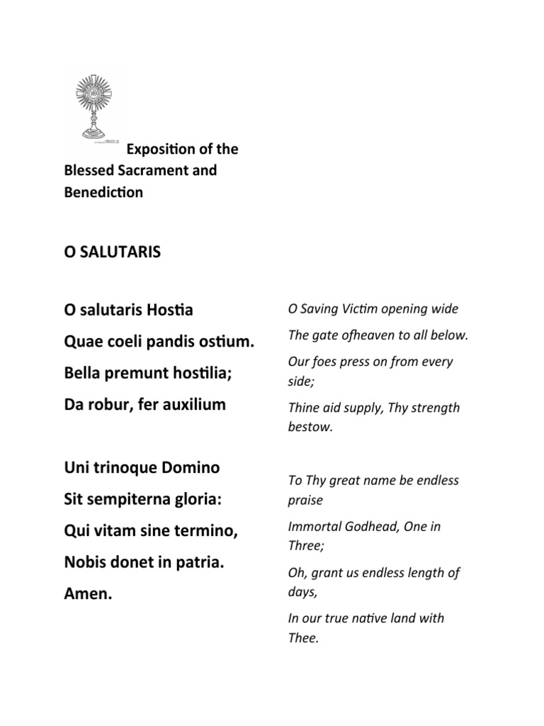 Exposition of The Blessed Sacrament and Benediction | PDF | Mary ...