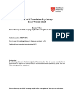 PSY1020 Foundation Psychology Essay Cover Sheet