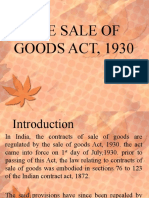 The Sale of GOODS ACT, 1930