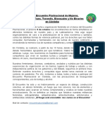 Gacetilla de Prensa - Hacia El Encuentro Plurinacional de Mujeres, Lesbianas, Trans, Travestis, Bisexuales y No Binaries en Córdoba