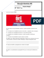 6º Lista de Exercícios Com Anúncio Publicitário - 25 A 29 de Outubro