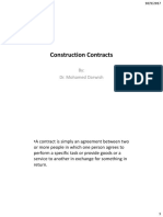 Construction Contracts: By: Dr. Mohamed Darwish