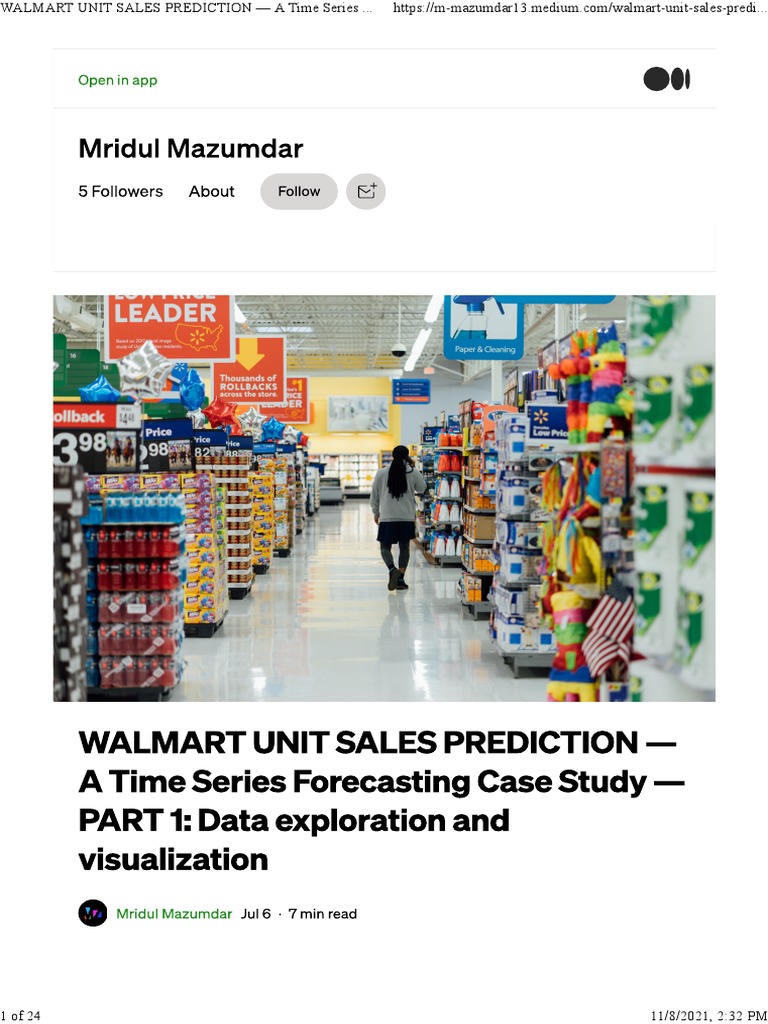 Walmart Sales Forecasting Analysis | PDF