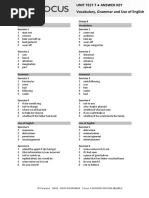 Focus3 2E Test Unit5 ANSWERS | PDF | Language Arts & Discipline