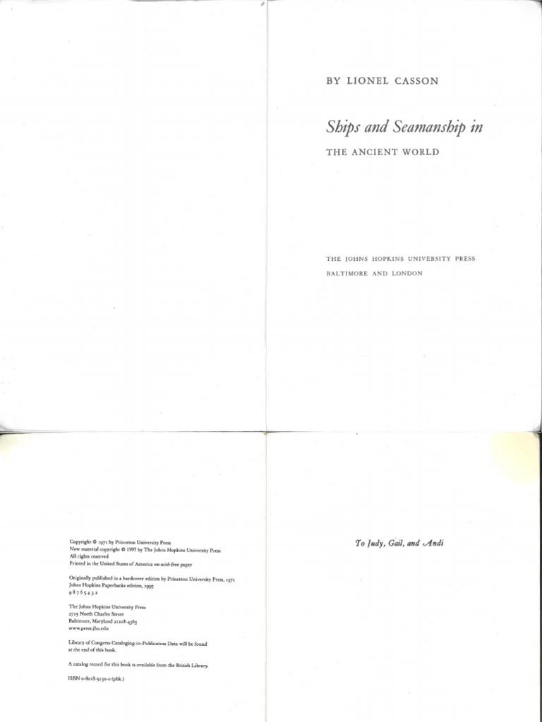 Ships and Seamanship in The Ancient World, Lionel Casson PDF