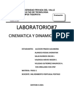Laboratorio#7: Cinematica Y Dinamica