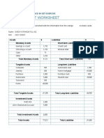 Balance Sheet Worksheet: Project 3 Activity: Balance SH Eet Exercise