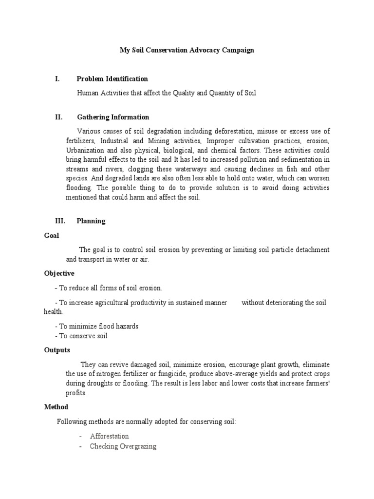 Soil Conservation Advocacy Campaign | PDF | Soil | Agriculture