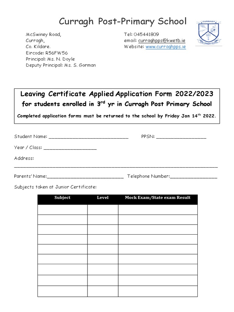 LCA Application for 3rd Year Students | PDF | Business | Finance ...