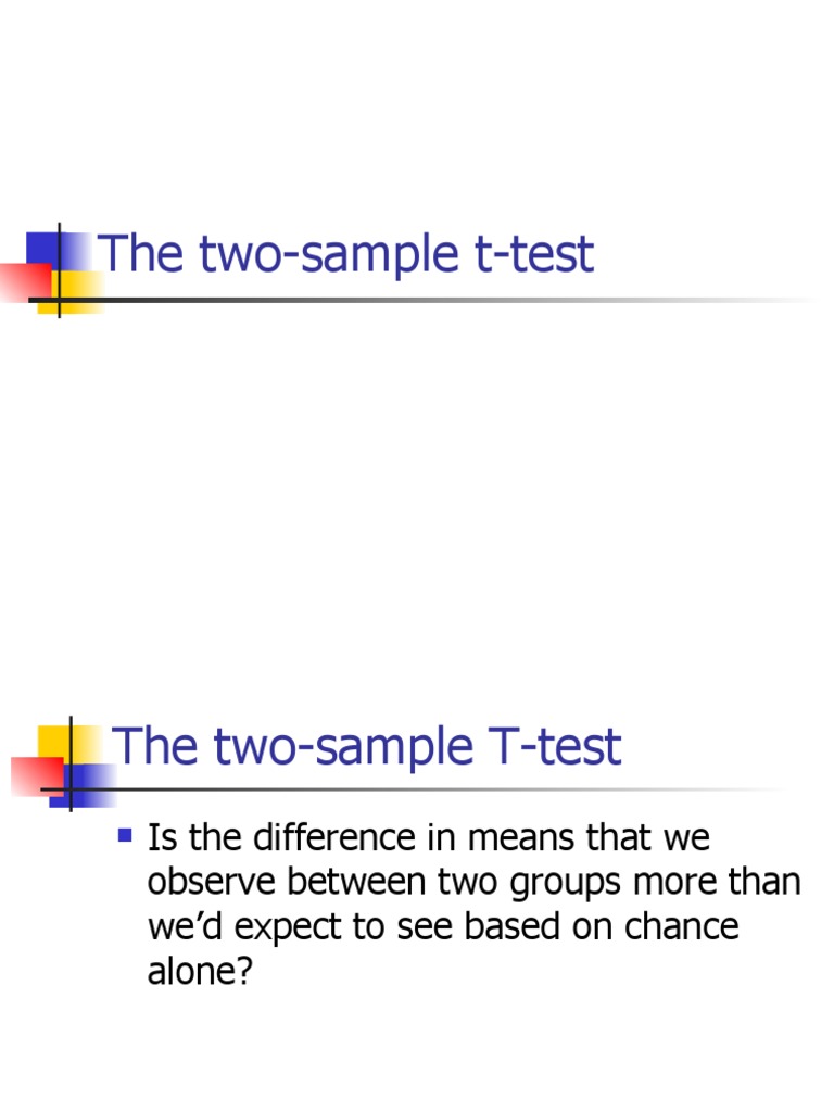 Two Sample T-Test | PDF | Student's T Test | Correlation And Dependence