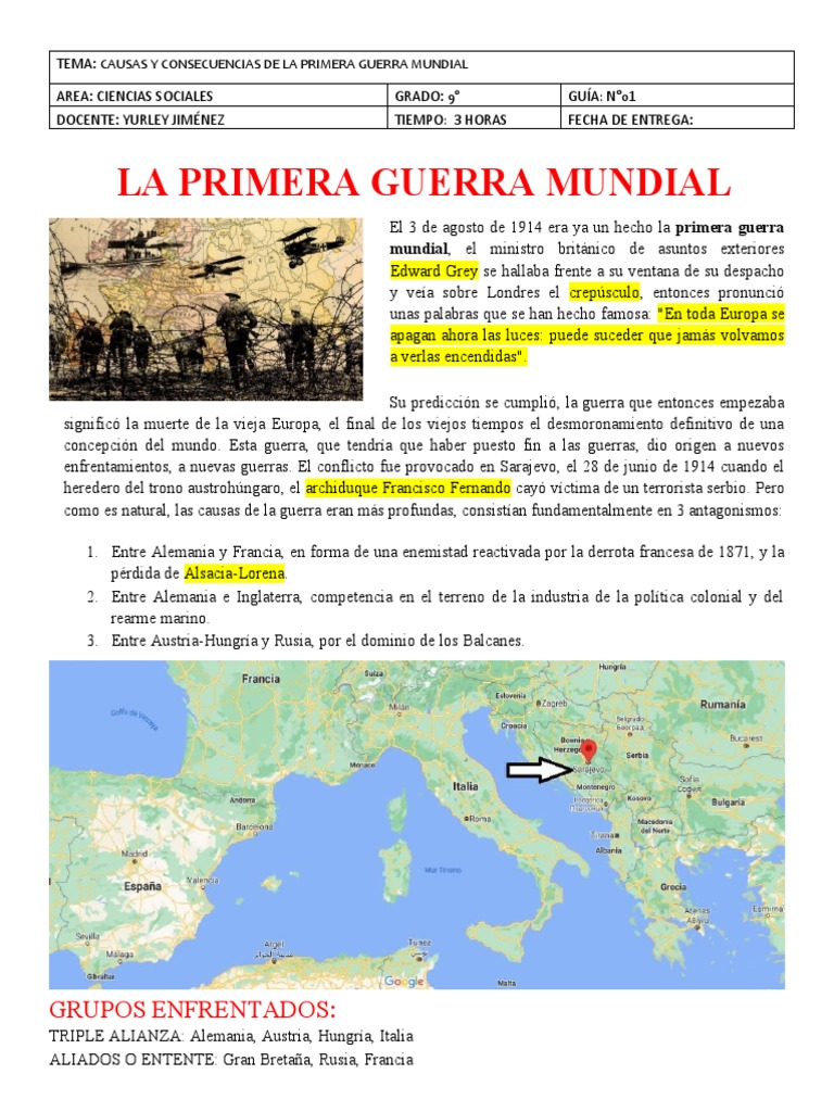 Causas y Consecuencias de la I Guerra Mundial | PDF | Primera Guerra ...