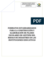 RISALDA Formatos Planes Escolares de Emergencia Risalda 2019