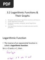 3.2 Logarithmic Functions & Their Graphs