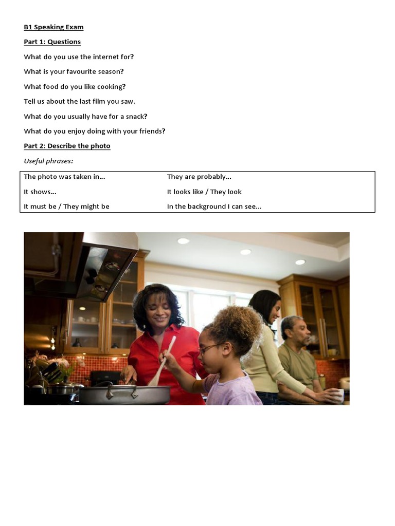 B1 Speaking Exam: Questions & Tips | PDF