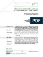 Romagnoli - La Emergencia de La Crítica Literaria en Argentina en Torno A Pedro Goyena