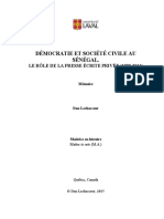 Démocratie Et Société Civile Au Sénégal.: Le Rôle de La Presse Écrite Privée (1988-2011)