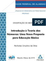 Introdução À Teoria Dos Números Uma Nova Proposta para Educação Básica