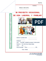 6to. Proyecto Vocacional de Vida Laboral-Familiar