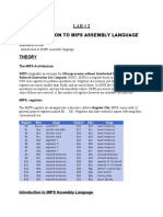 Introduction To Mips Assembly Language: Objective Theory