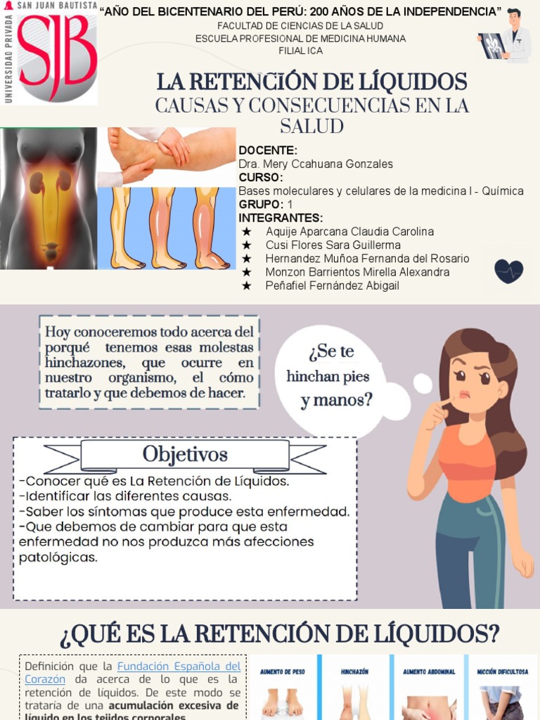 Causas y síntomas de retención de líquidos | PDF | Edema | Sodio