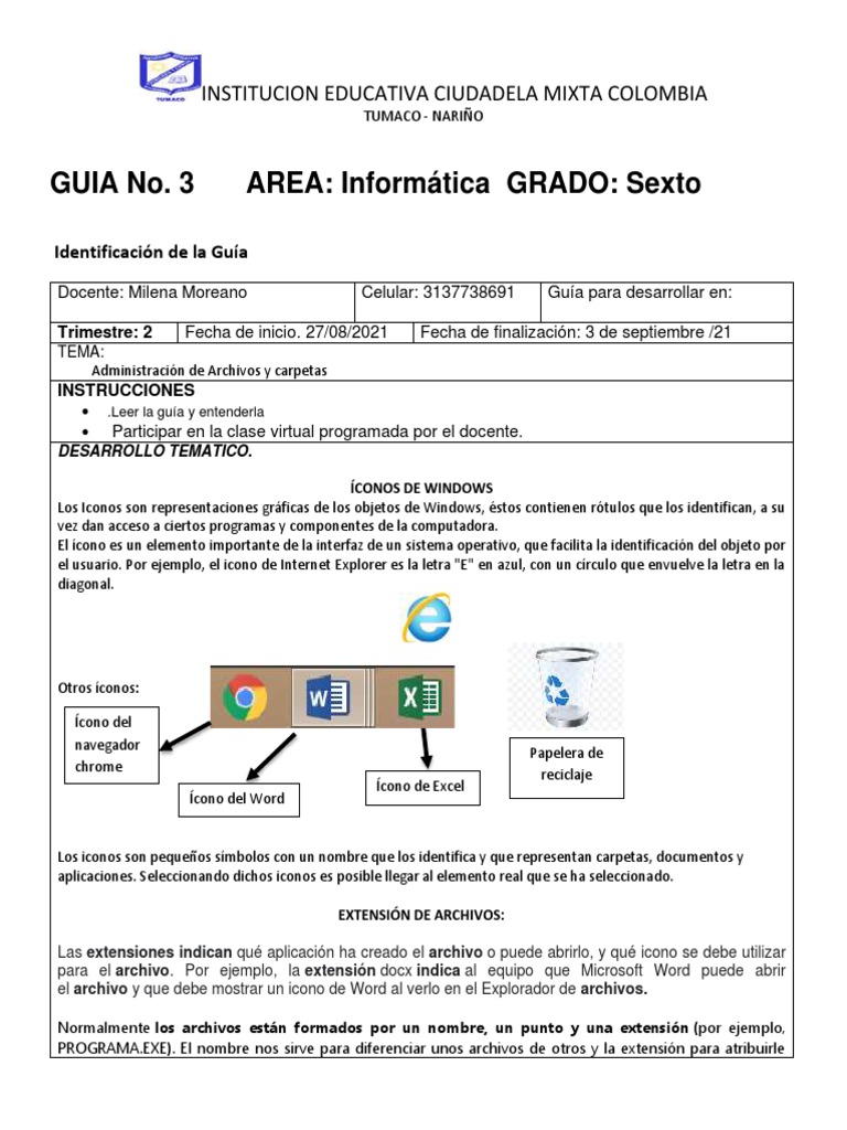 Iconos y Administración de Archivos | PDF | Archivo de computadora ...