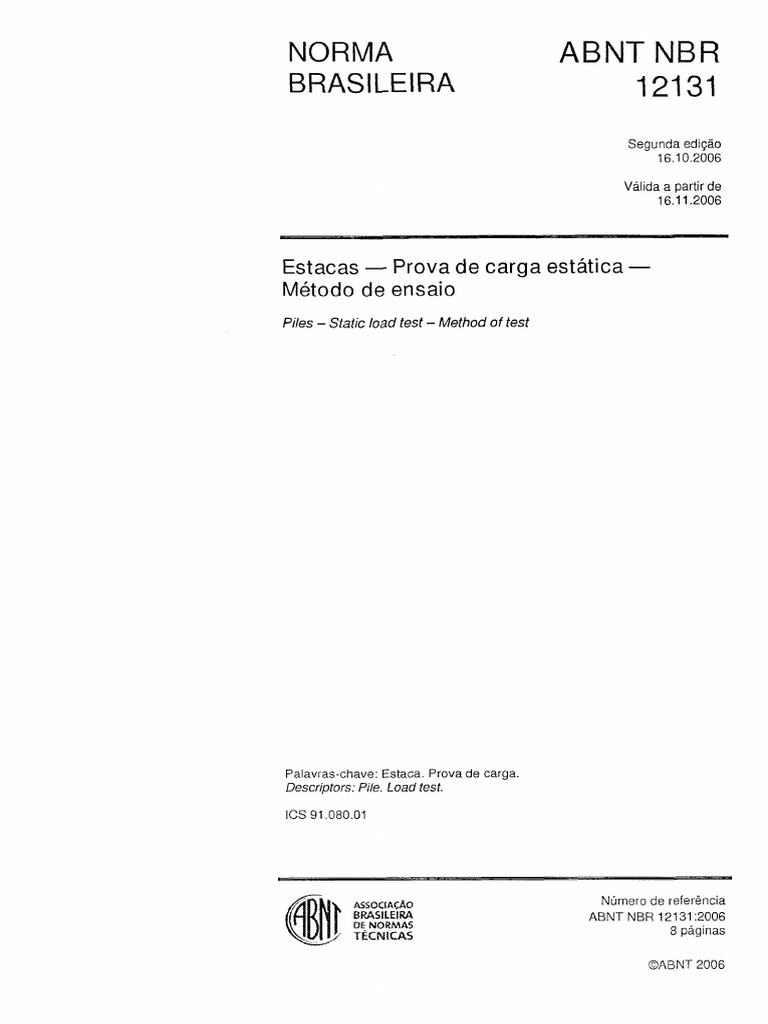 Abnt NBR 12131 (2006) | PDF