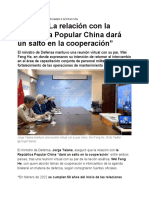 Taiana La Relación Con La República Popular China Dará Un Salto en La Cooperación