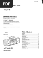 Sony Cfd-470 Dual CD Radio Cassette Playeer - Manual