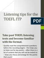 Listening Tips For The Toefl Itp