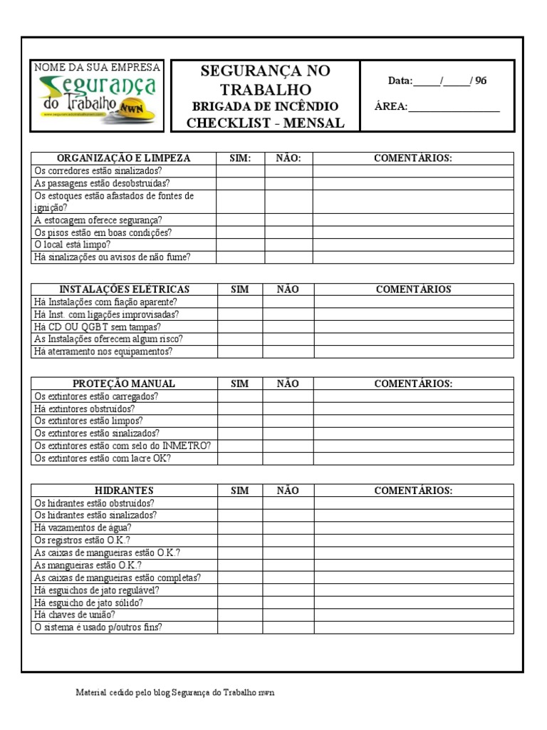 Check List Brigada Incendio | PDF